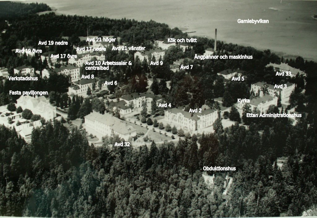Flygbild över Västerviks hospital